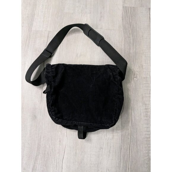 Dickies Black Corduroy Star Messenger YAK PAK Crossbody Bag 16” X 12” X4.5" Y2K - Picture 9 of 12